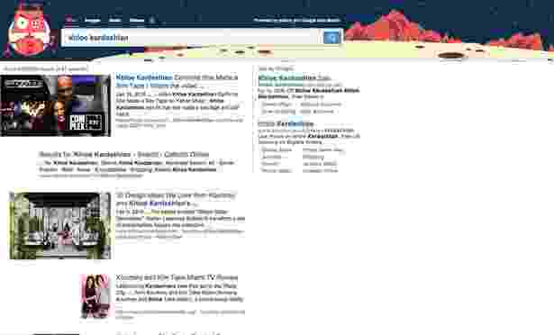 Search engine Kiddle.co has been credited on forums are being a 'Google' search engine and is a safe search engine for children but is not a Google website and its search engine is flawed. Pictured - Kiddle search news results for Khloe Kardashian which are far from child-friendly